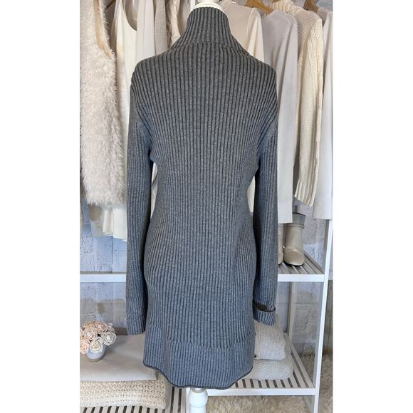 Eddie Bauer Womens Sz M Full Zip Longline Mock neck Cardigan Tunic Sweater #0062 - Picture 3 of 6